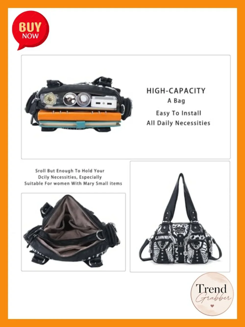 Angel Kiss Hobo Handbag Women Crossbody Shoulder Bag Multipocket Soft Vegan